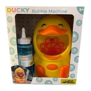 Good Banana Yellow Duck Bubble Machine Cordless with 2 Bottles Bubble Solution